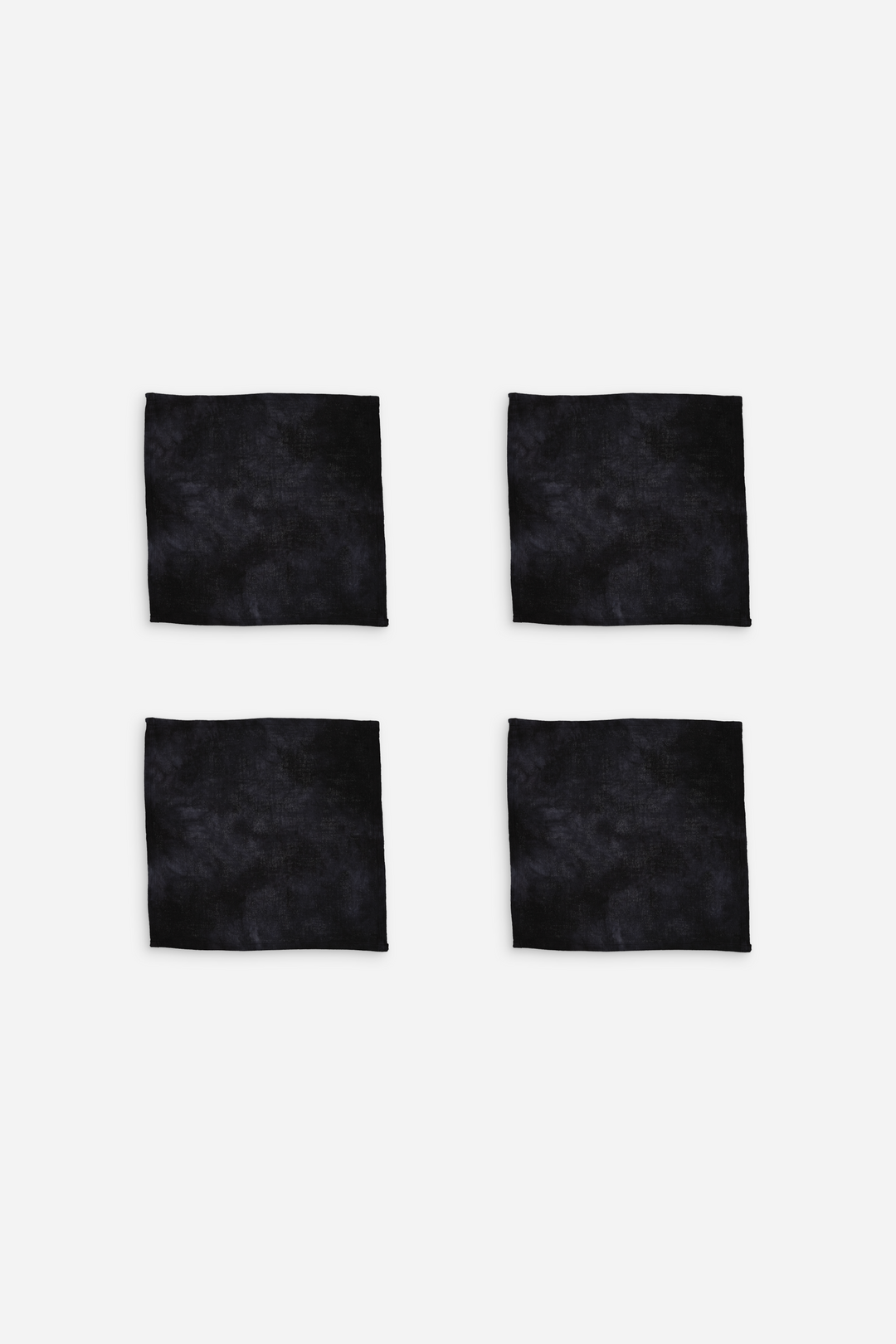 Lot de 4 serviettes tie and dye noir en coton