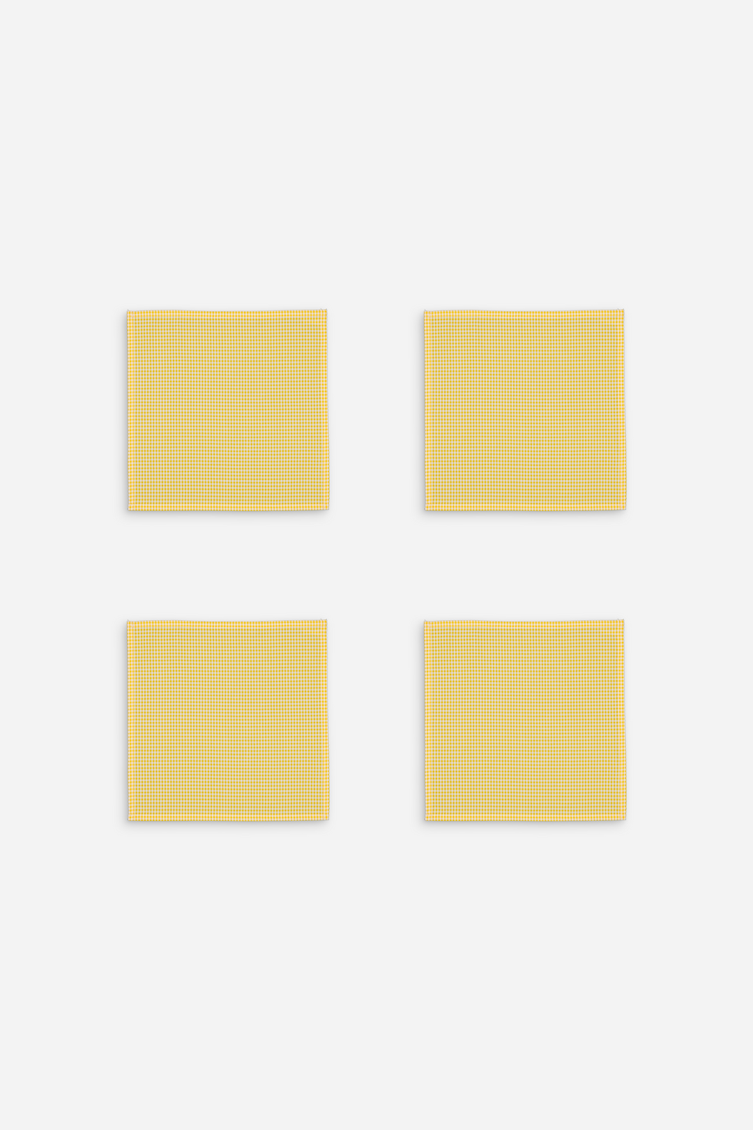 Lot de 4 serviettes de table petit vichy jaune