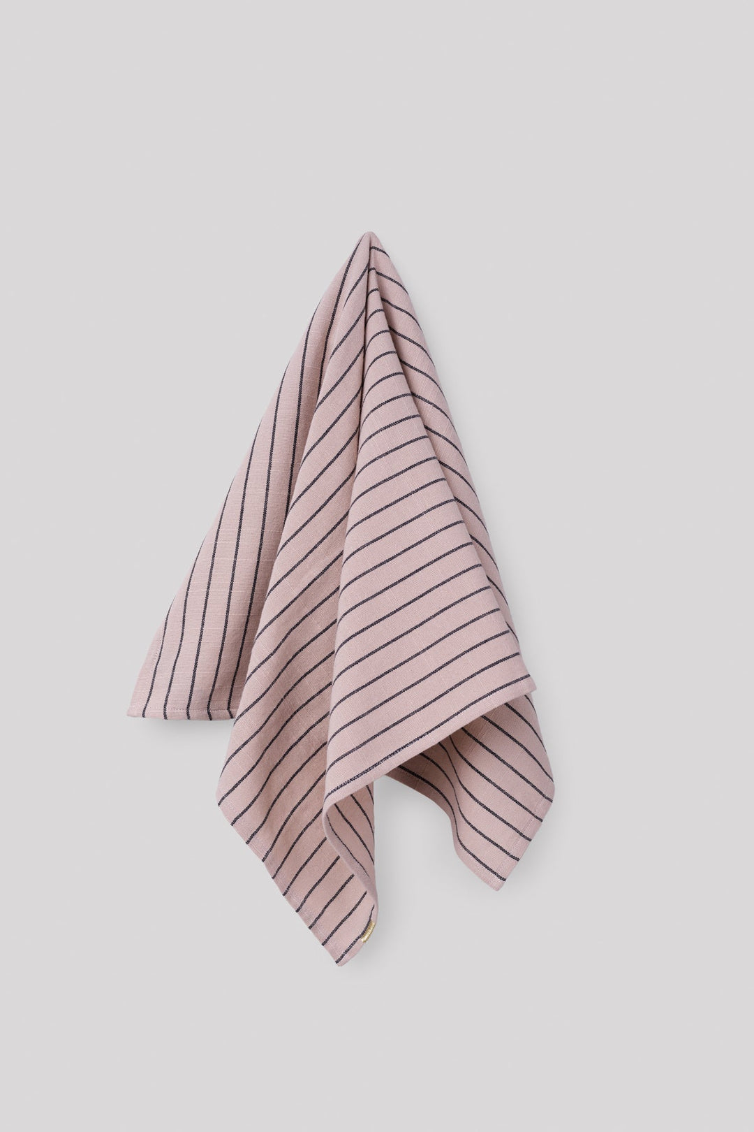 Torchon Rose délicat à rayures en coton flammé