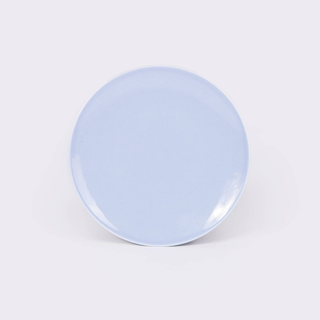 L'assiette à dessert en porcelaine ronde - Bleu pastel