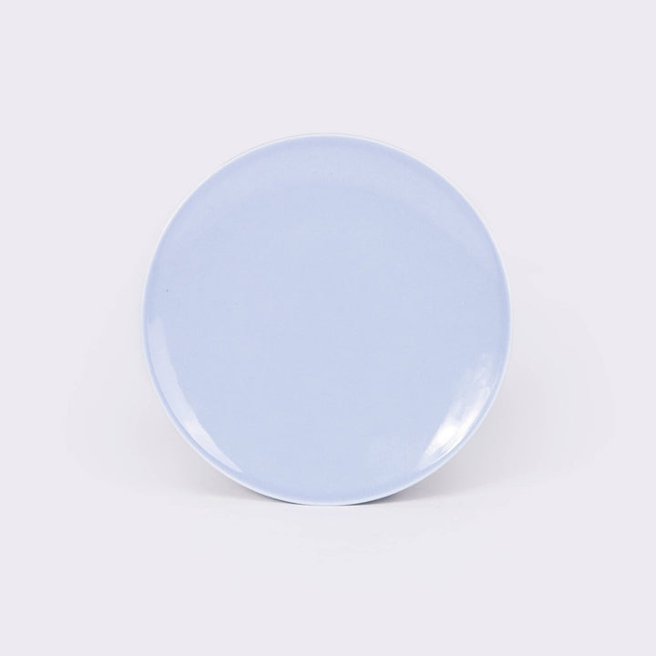 L'assiette à dessert en porcelaine ronde - Bleu pastel