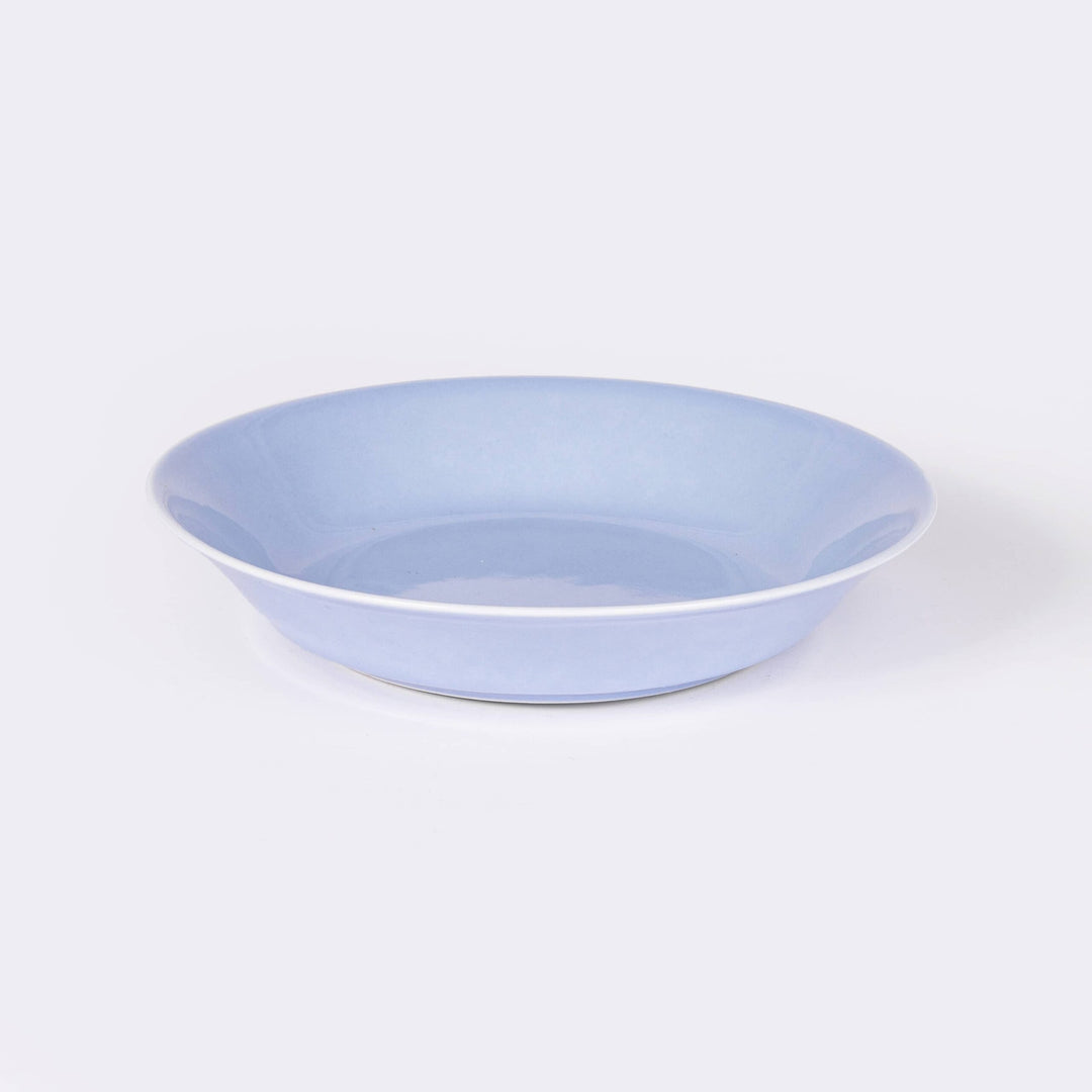 L'assiette creuse ronde en porcelaine - Bleu pastel