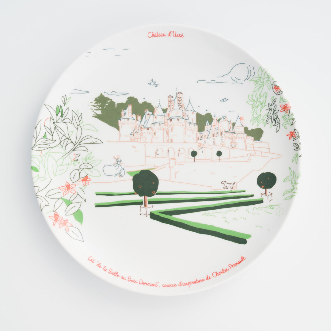 Assiette en mélamine Château d'Ussé - Vaisselle thématique Châteaux de la Loire