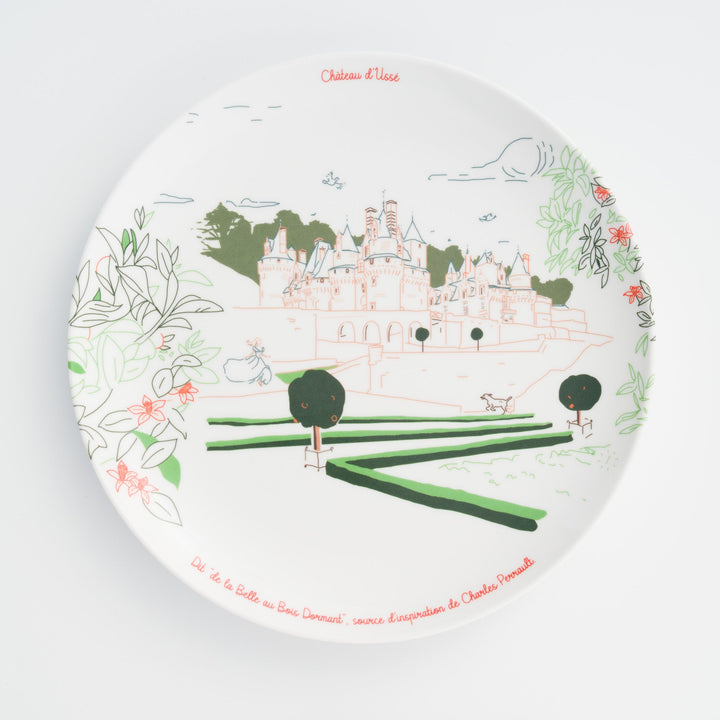 Assiette en mélamine Château d'Ussé - Vaisselle thématique Châteaux de la Loire