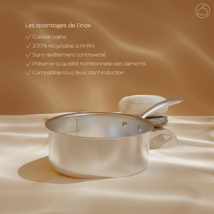 Casserole en acier inoxydable triply ⌀20 cm