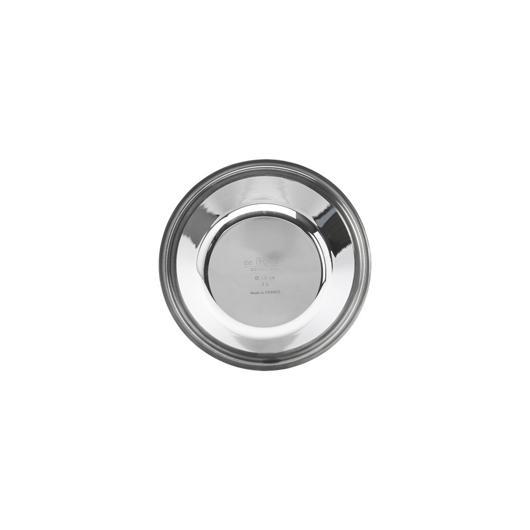 Bassine conique inox, bord roulé ouvert - diamètre 16cm