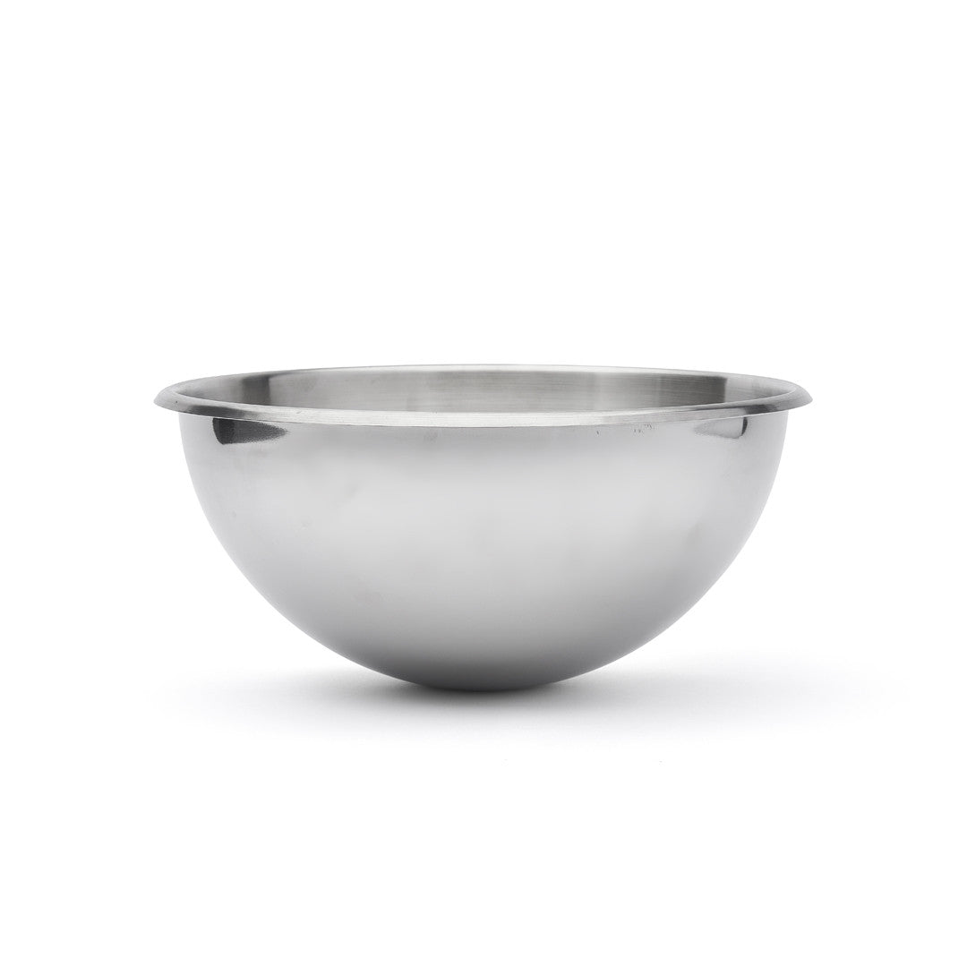 Bassine demi-sphérique en inox, bord roulé ouvert - diamètre 30cm