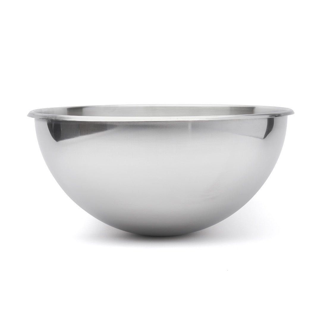 Bassine demi-sphérique en inox, bord roulé ouvert - diamètre 40cm