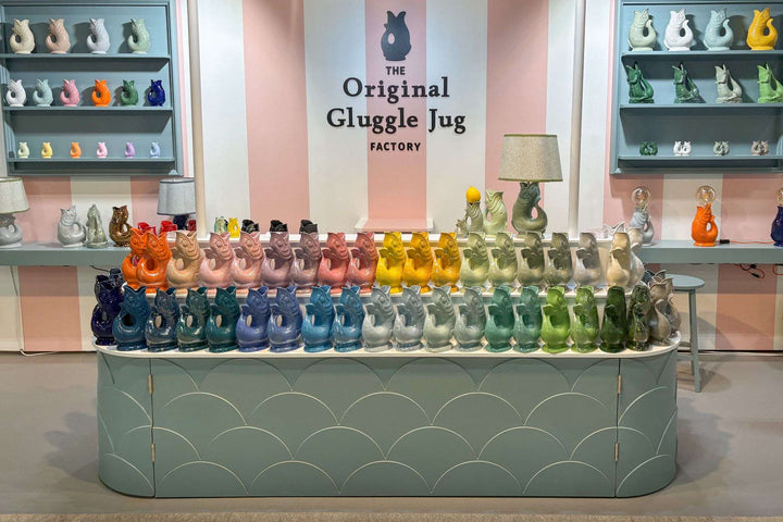 Autenthique Carafe GlouGlou Poisson | Gluggle jug | Vert pistache irisé