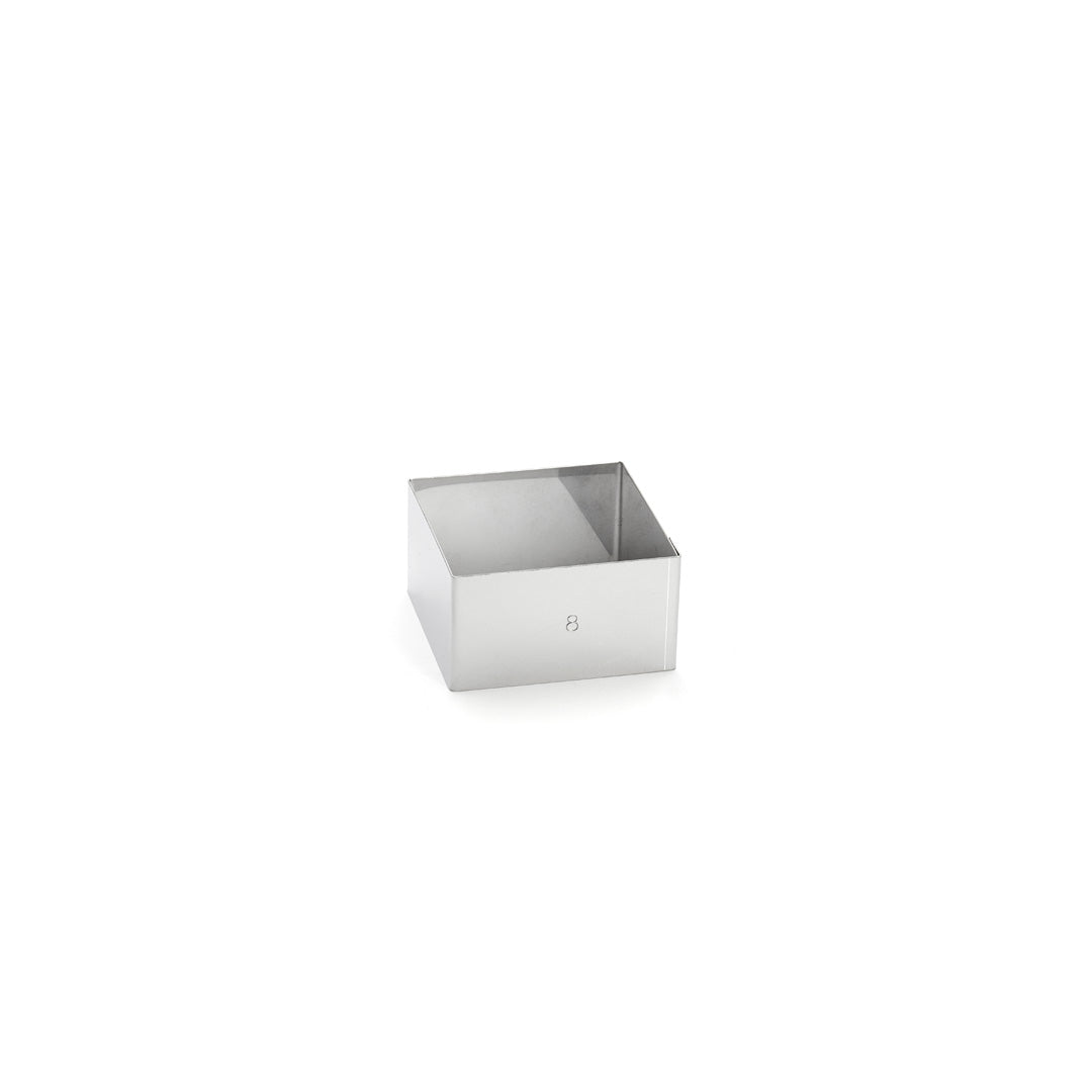 Cercle à entrements carré inox Ht4,5cm  - dimensions 8*8cm