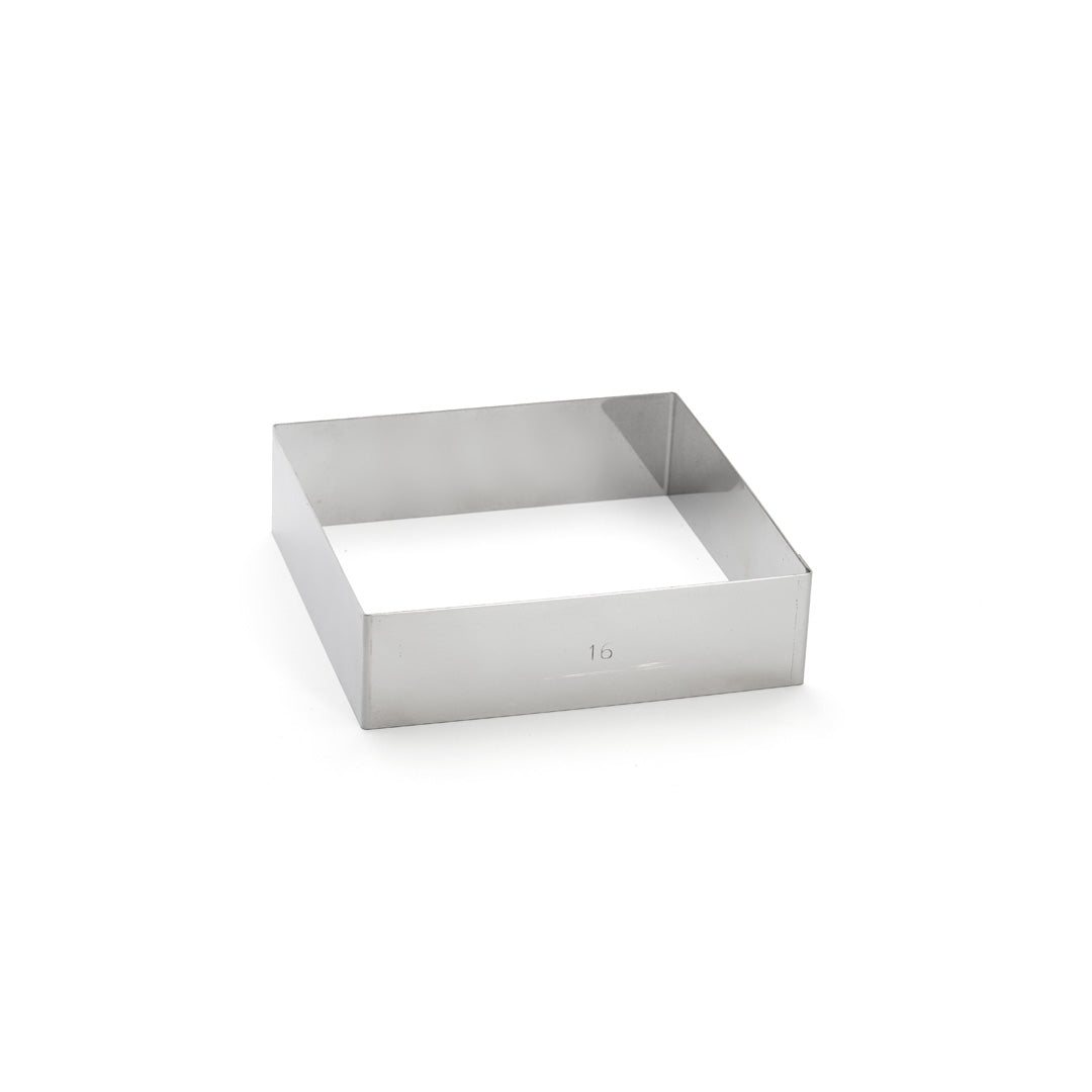 Cercle à entrements carré inox Ht4,5cm  - dimensions 16*16cm