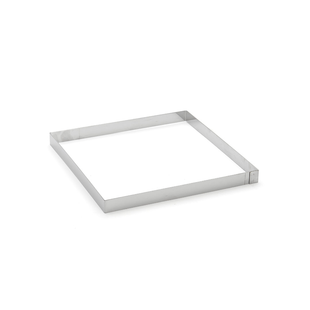 Cercle à tarte carré inox perforé bord droit ht 2cm - 20*20cm