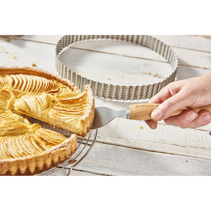 Cercle à tarte rond cannelé, inox perforé - 24CM HT 3CM