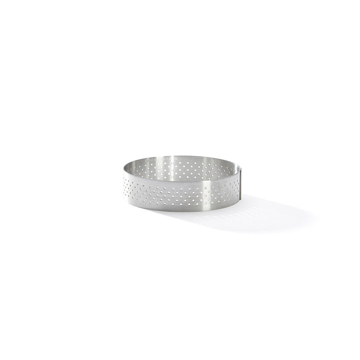 Cercle à tarte rond VALRHONA, inox perforé - Ø7.5CM HT 2