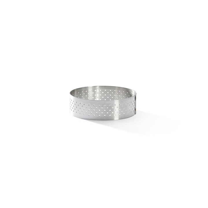 Cercle à tarte rond VALRHONA, inox perforé Ø6.5CM HT 2