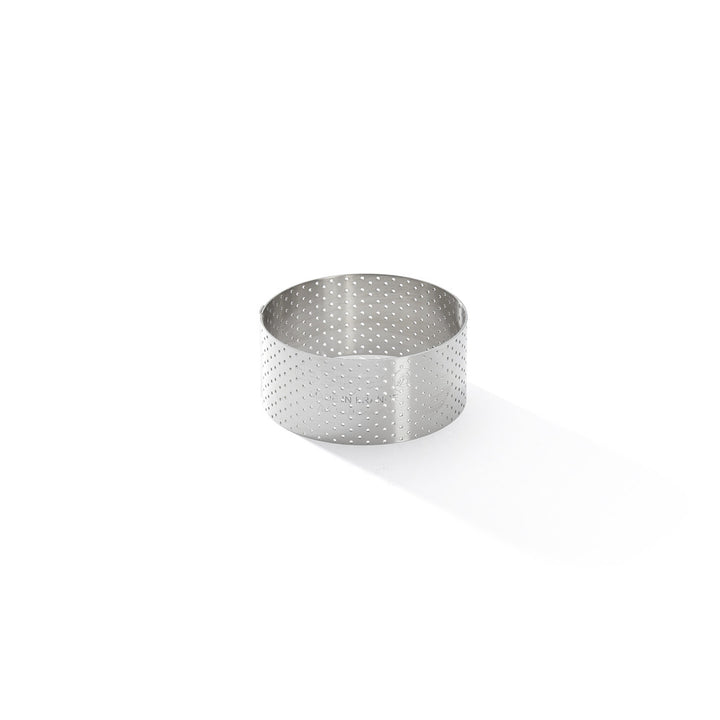 Cercle à tarte rond VALRHONA, inox perforé H3.5cm - Ø7.5cm