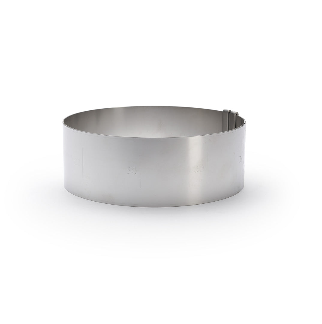 Cercle gradué extensible inox, ø 18 à 36 cm, hauteur 6,5cm