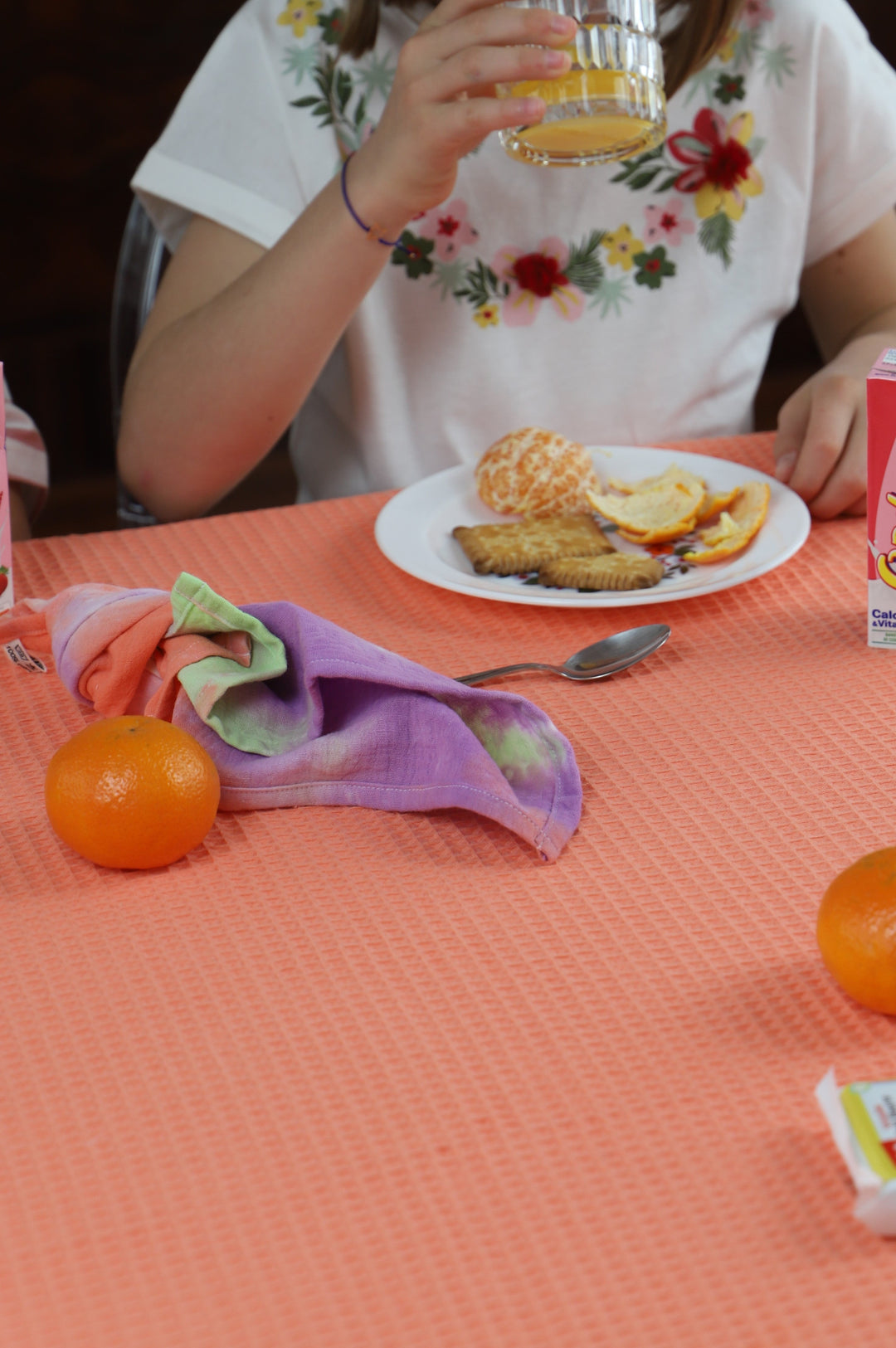 Nappe orange unie - Orange gaufrée