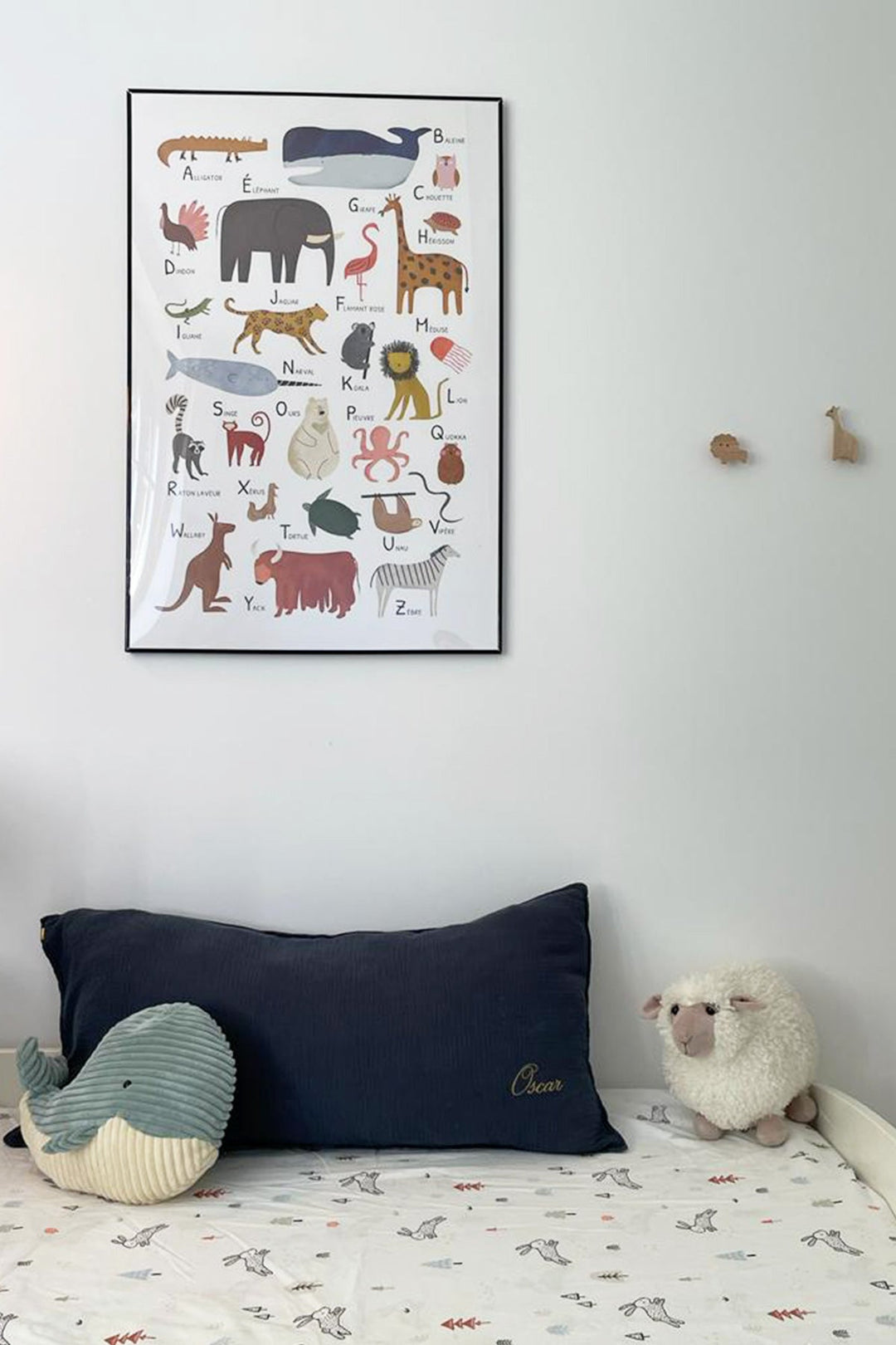 Grand coussin déhoussable en double gaze de coton bleu orage 45x90cm Coussins Les Pensionnaires