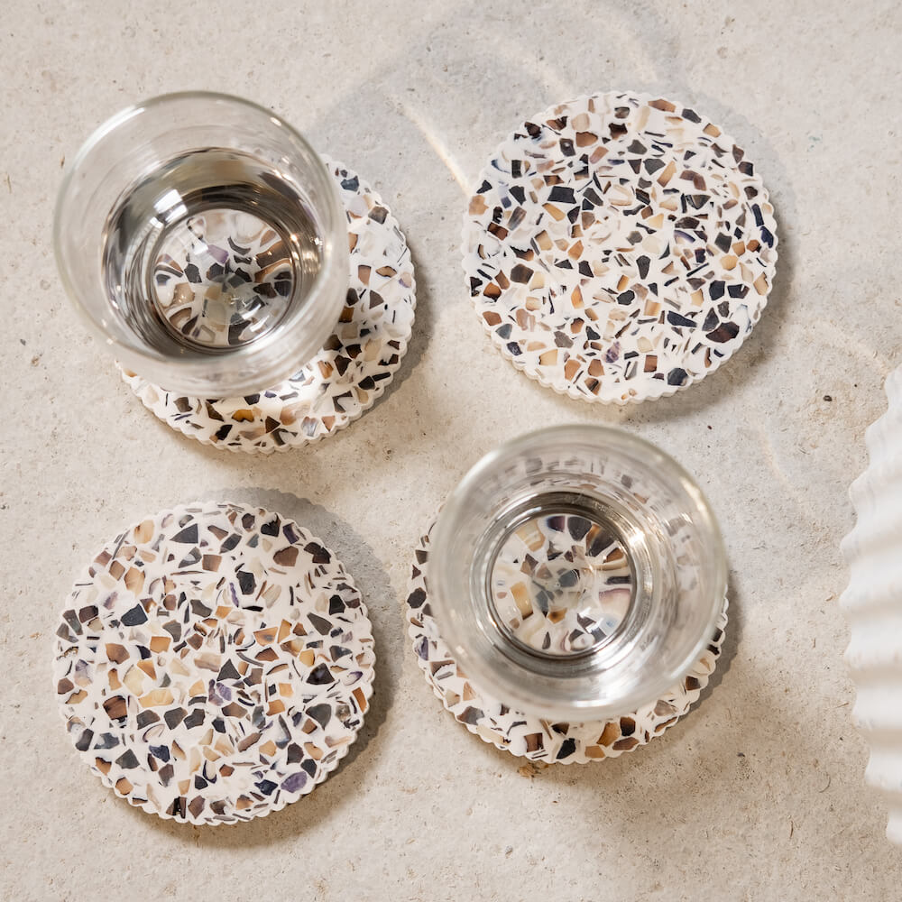 Dessous de verres Colosse blanc (lot de 4) Dessous de verres Malakio