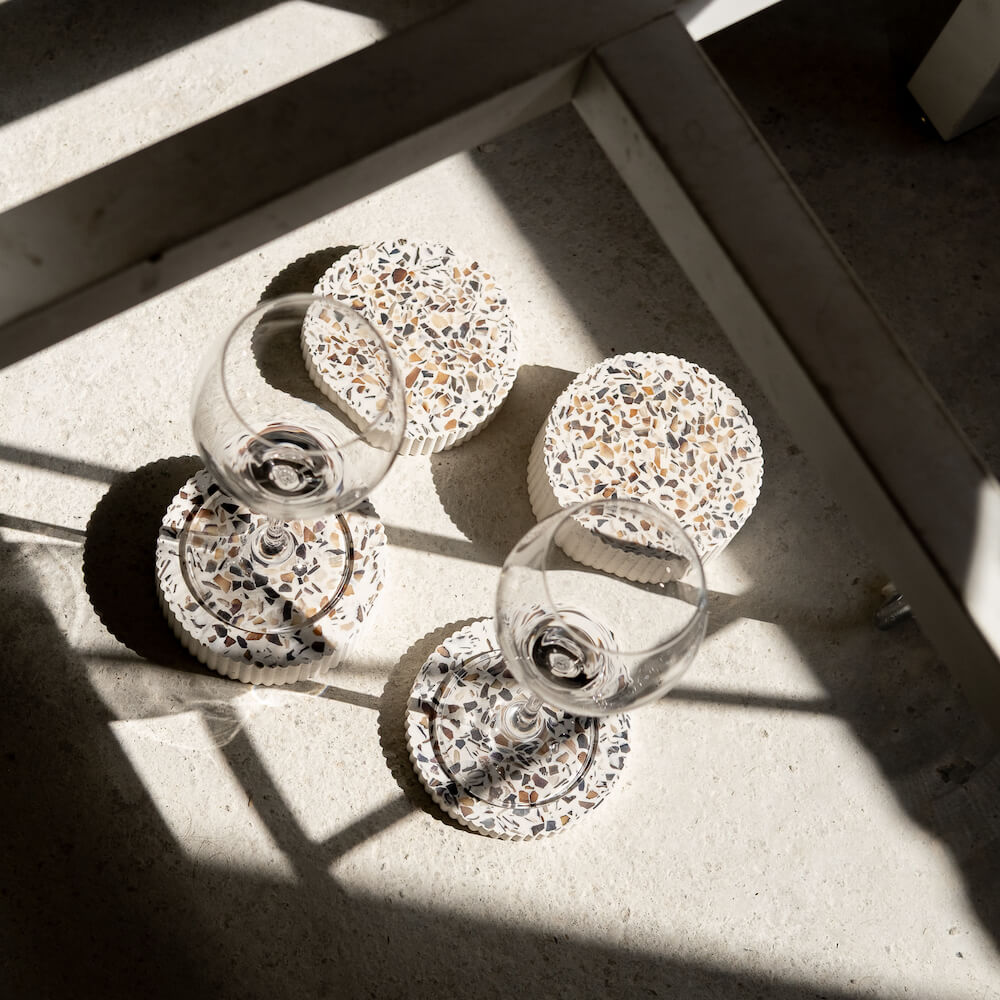 Dessous de verres Colosse blanc (lot de 4) Dessous de verres Malakio