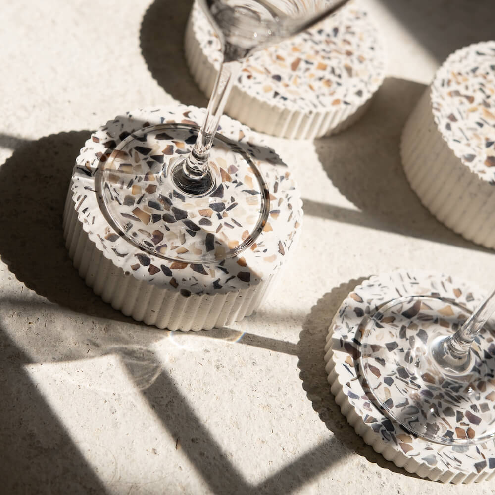 Dessous de verres Colosse blanc (lot de 4) Dessous de verres Malakio