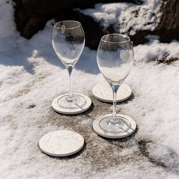 Dessous de verres Hélios blanc (lot de 4)