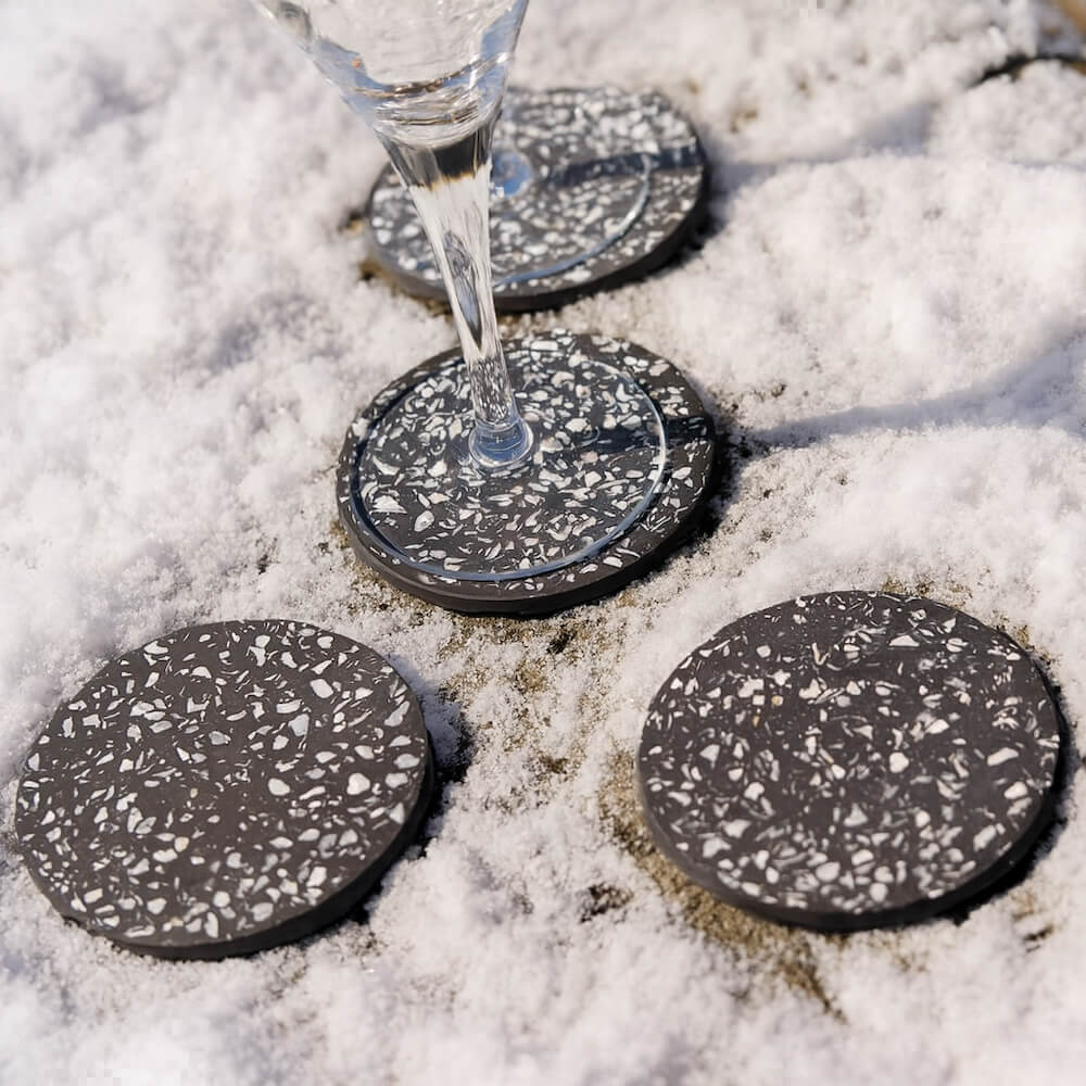 Dessous de verres Hélios noir (lot de 4)