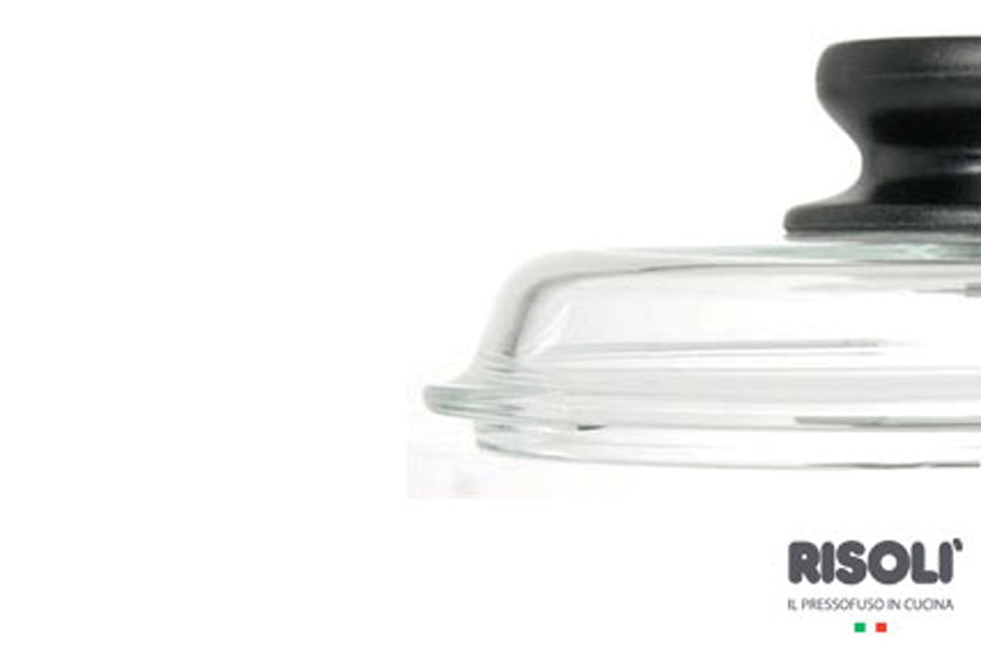 Couvercle en verre, diamètre 28 cm, avec bouton, Bakélite Outlet Couvercles Risoli