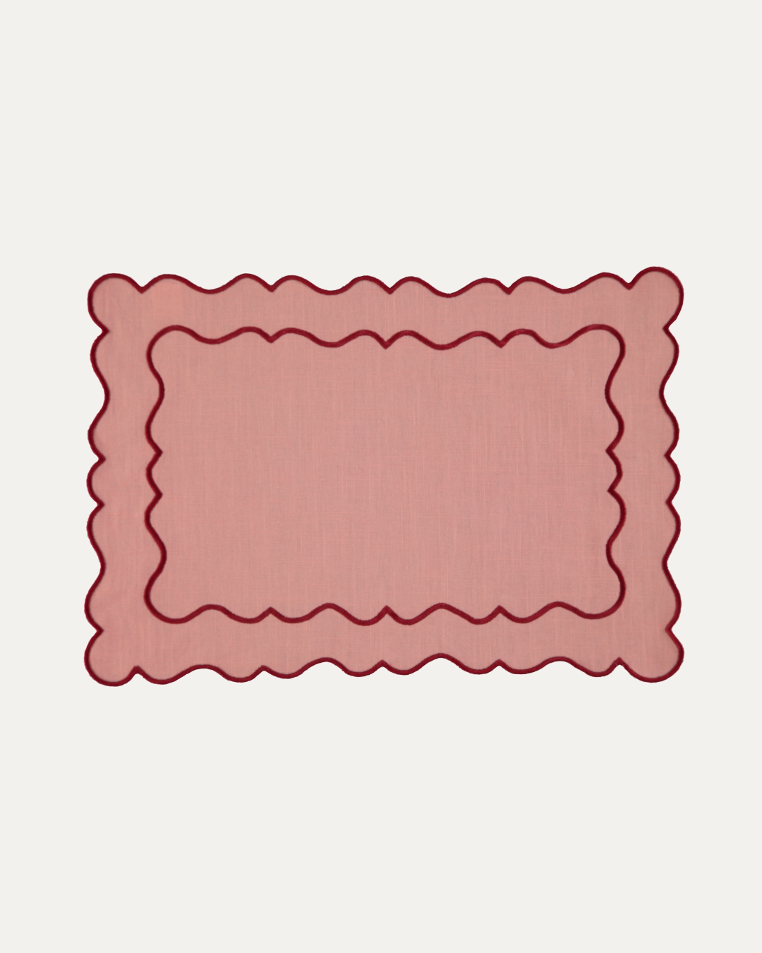 Ondulado Placemat, Salmon and Red Scallop