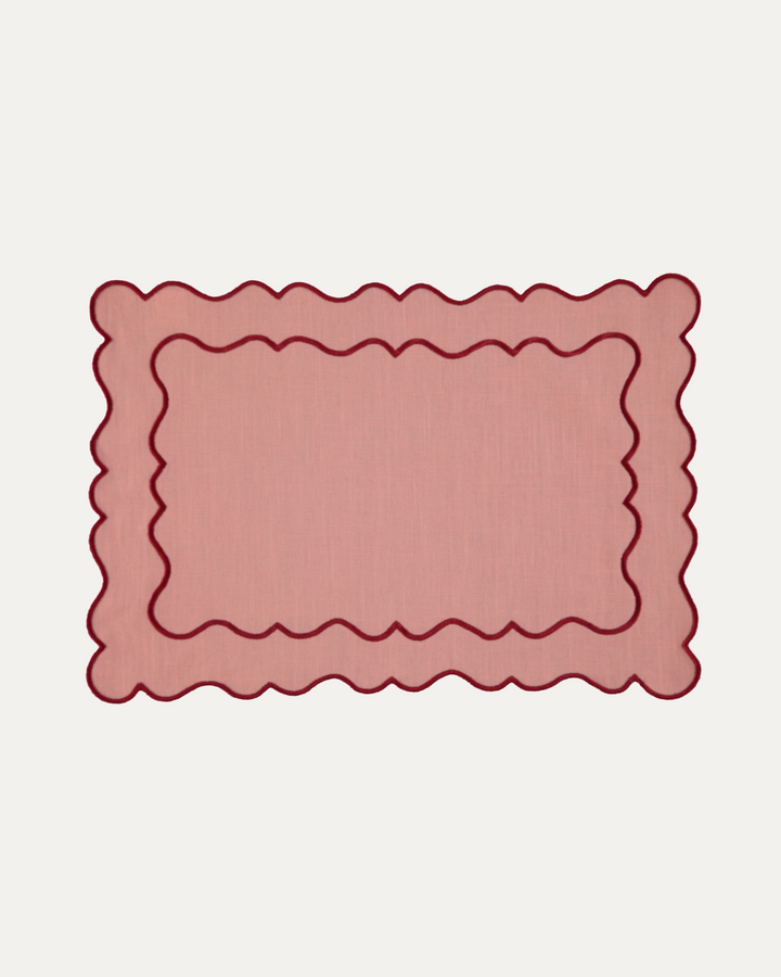 Ondulado Placemat, Salmon and Red Scallop