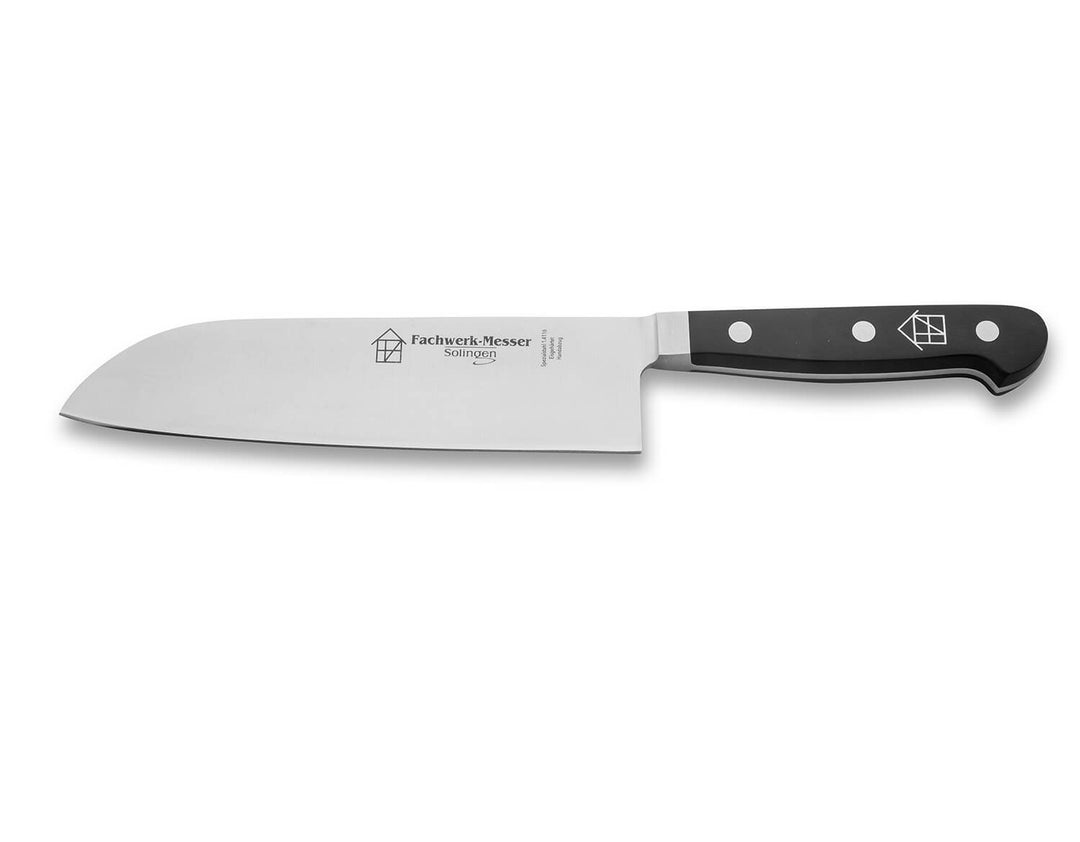 FACHWERK couteau Santoku Elite, lame 18cm, manche noir