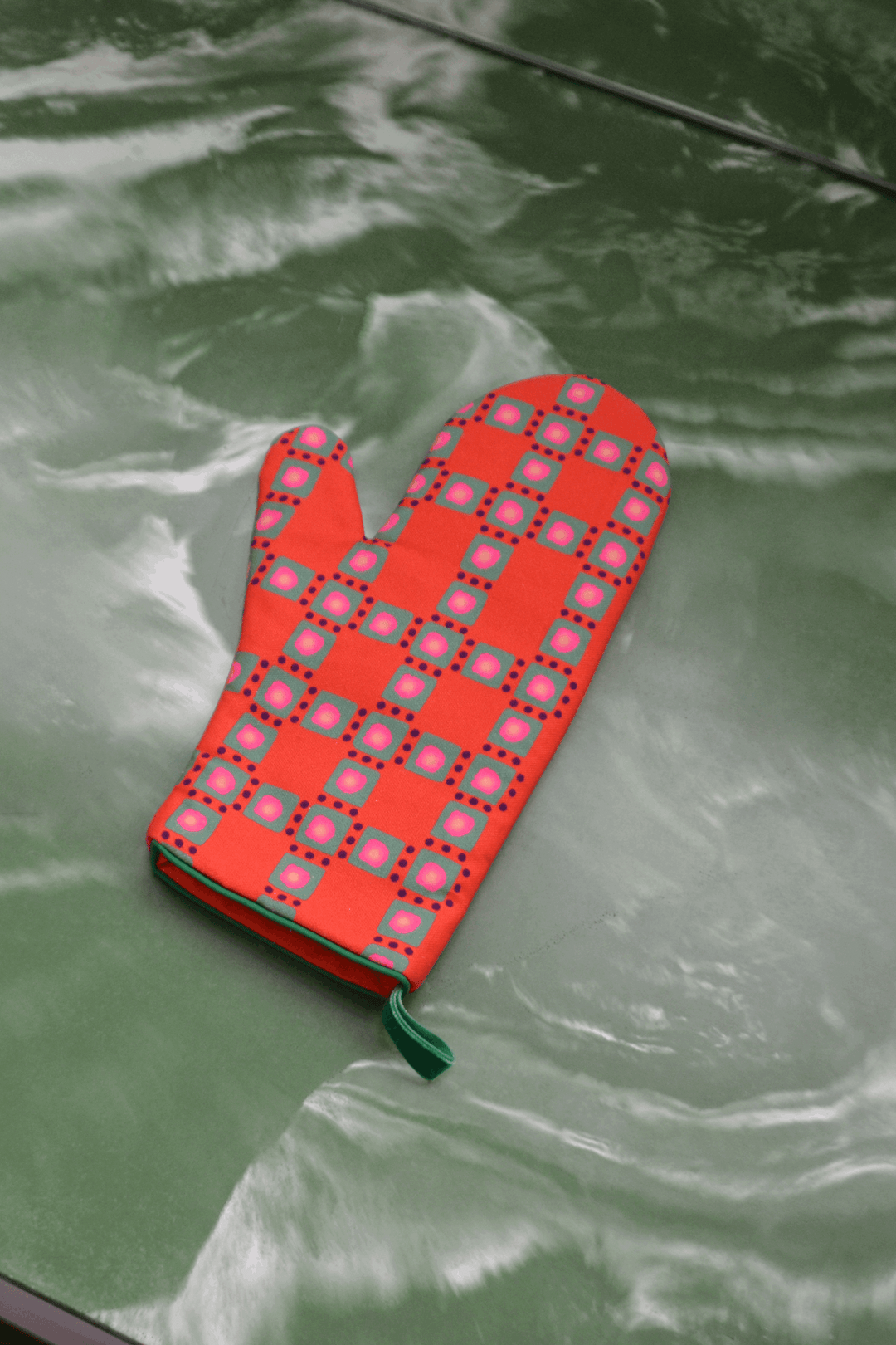 Gant cuisine motif vichy vintage rouge