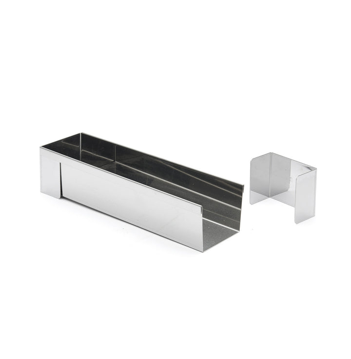 Gouttière à bûche rectangulaire démontable inox 30x8cm