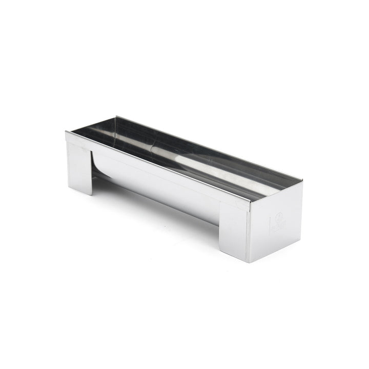 Gouttière à bûche ronde inox 30x8cm