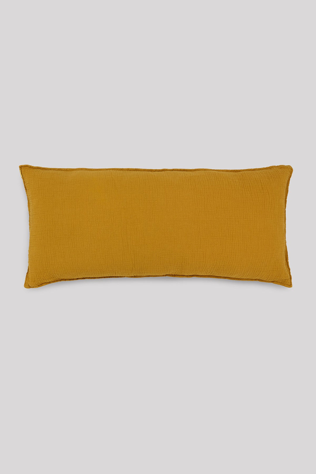 Large removable cushion in saffron yellow double cotton gauze 45x90cm