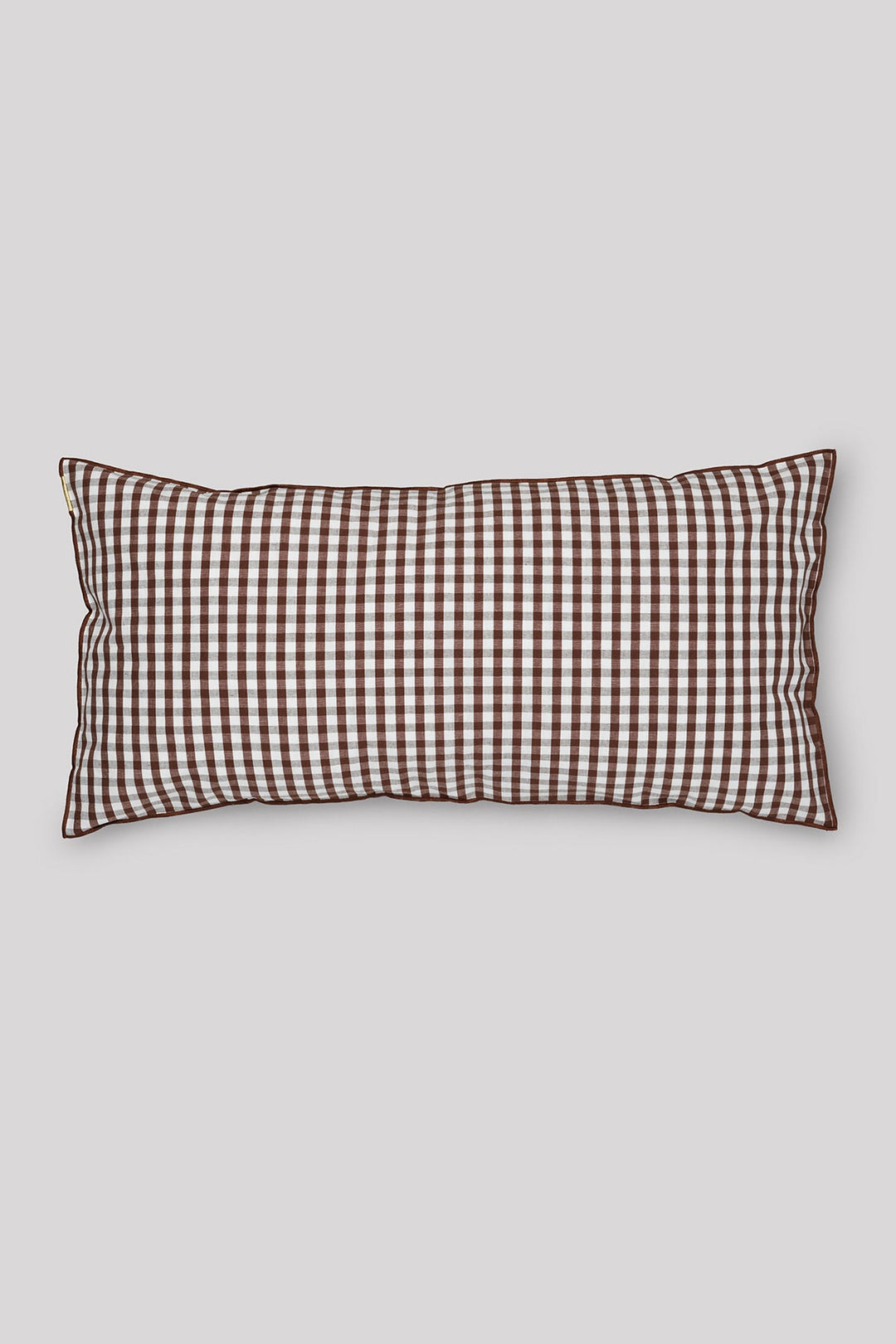 Grand coussin déhoussable en lin coton 45x90 cm Vichy - Noisette Coussins Les Pensionnaires