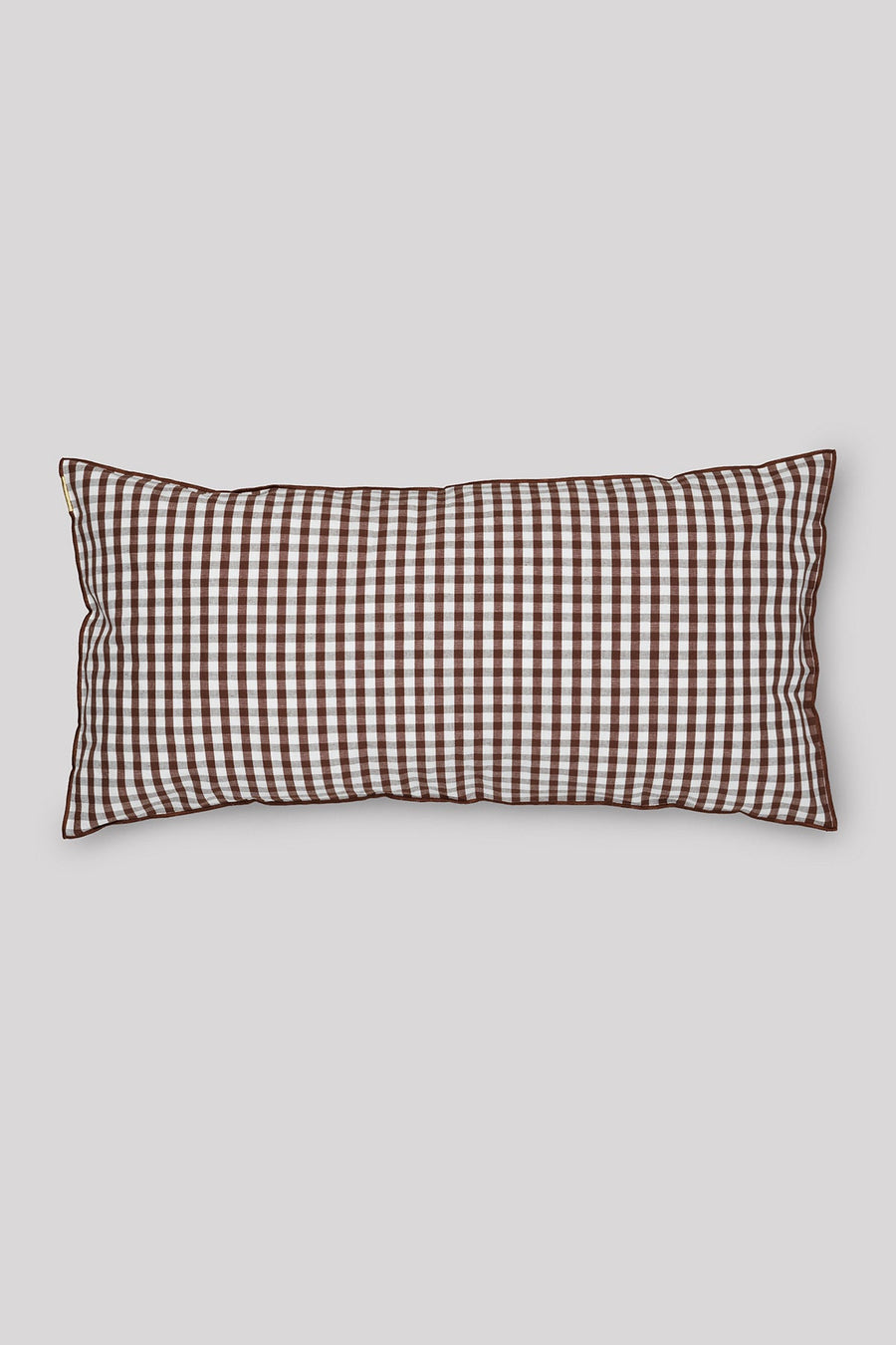 Grand coussin déhoussable en lin coton 45x90 cm Vichy - Noisette Coussins Les Pensionnaires