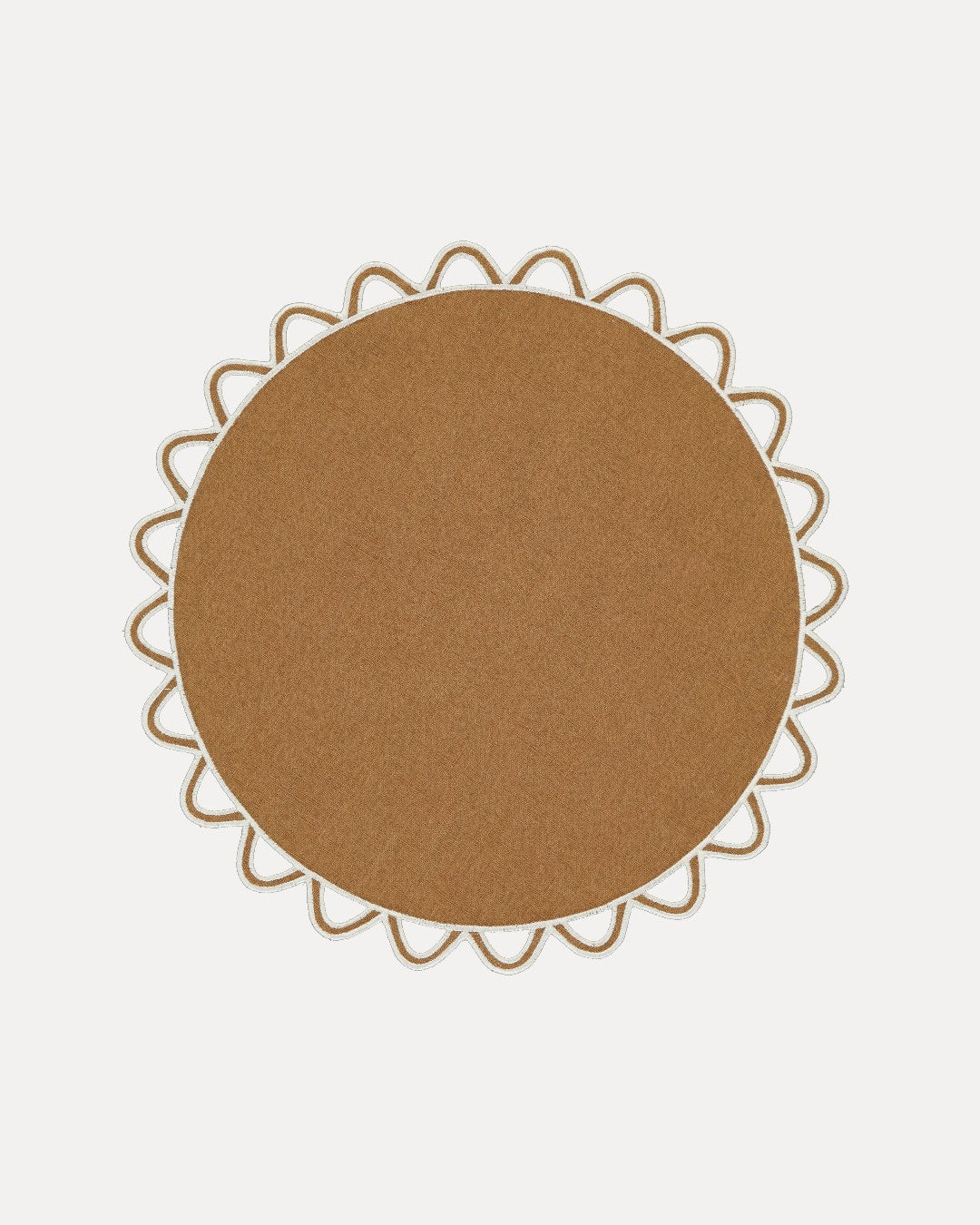 Halo placemat, ochre and ecru 