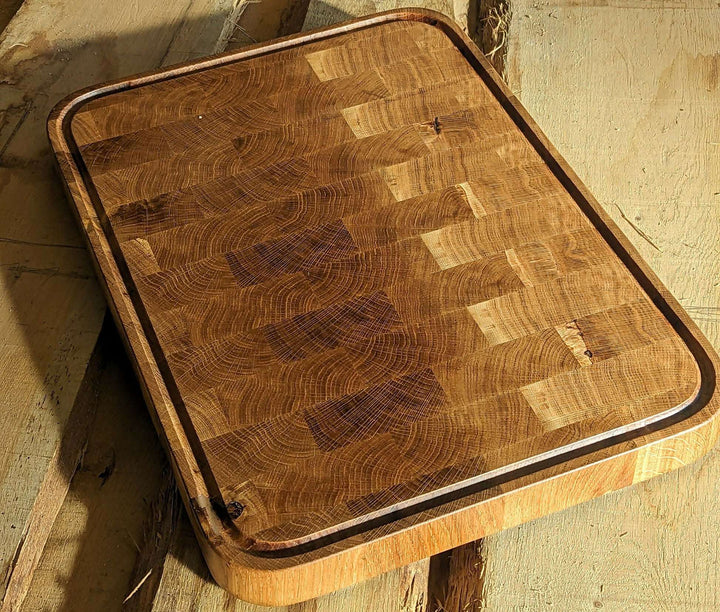 Billot de cuisine artisanal en bois de bout – BARA en chêne français massif