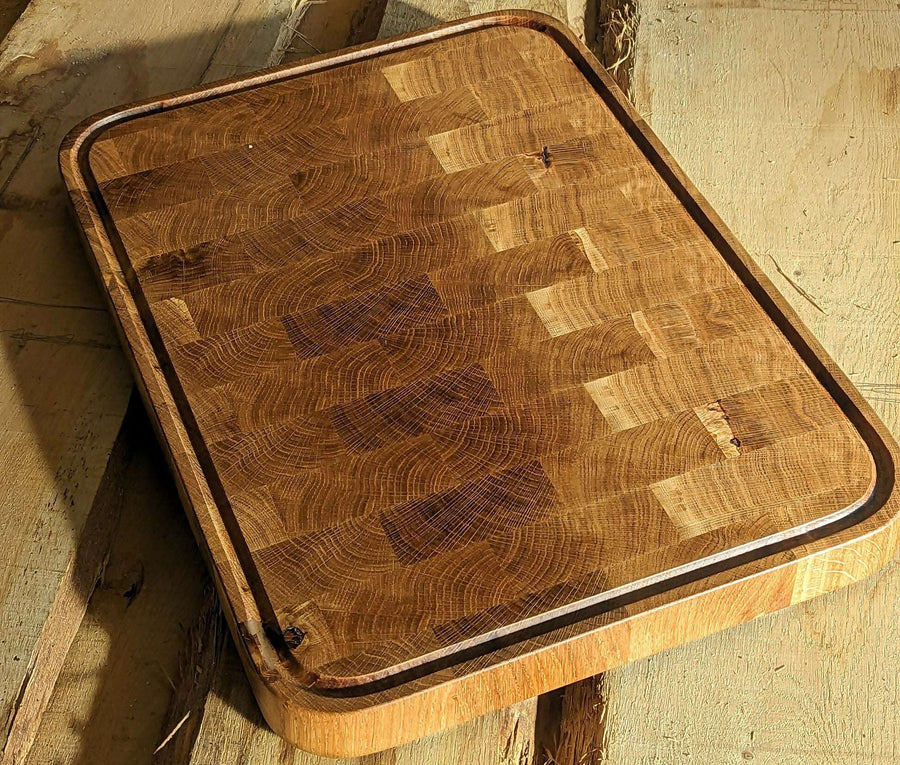 Billot de cuisine artisanal en bois de bout – BARA en chêne français massif