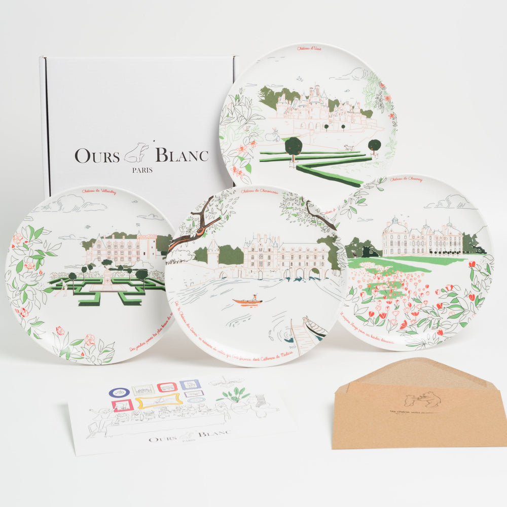 Assiette en mélamine illustration Château de Cheverny - Assiette à dessert historique