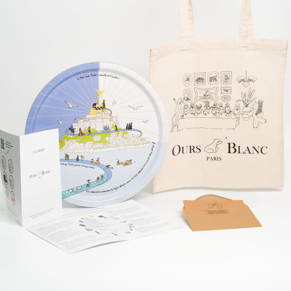 Plateau de service bois Mont-Saint-Michel, objet de manufacture haute résistance. À offrir