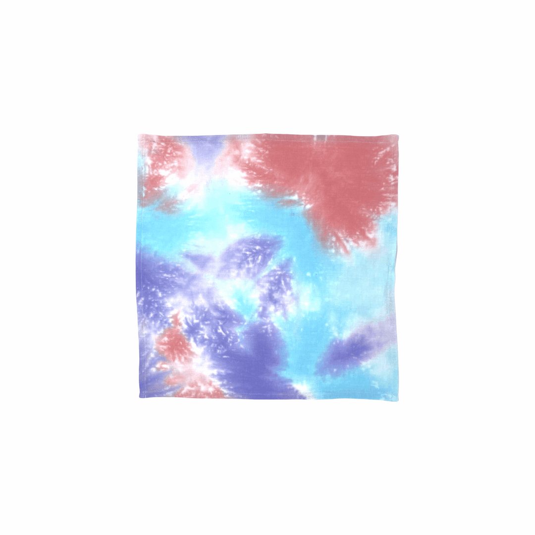 Serviette de table tie and dye mauve et bleu - Lot de 2