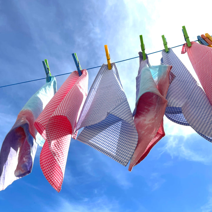 Serviette de table petit vichy bleu ciel - Lot de 2