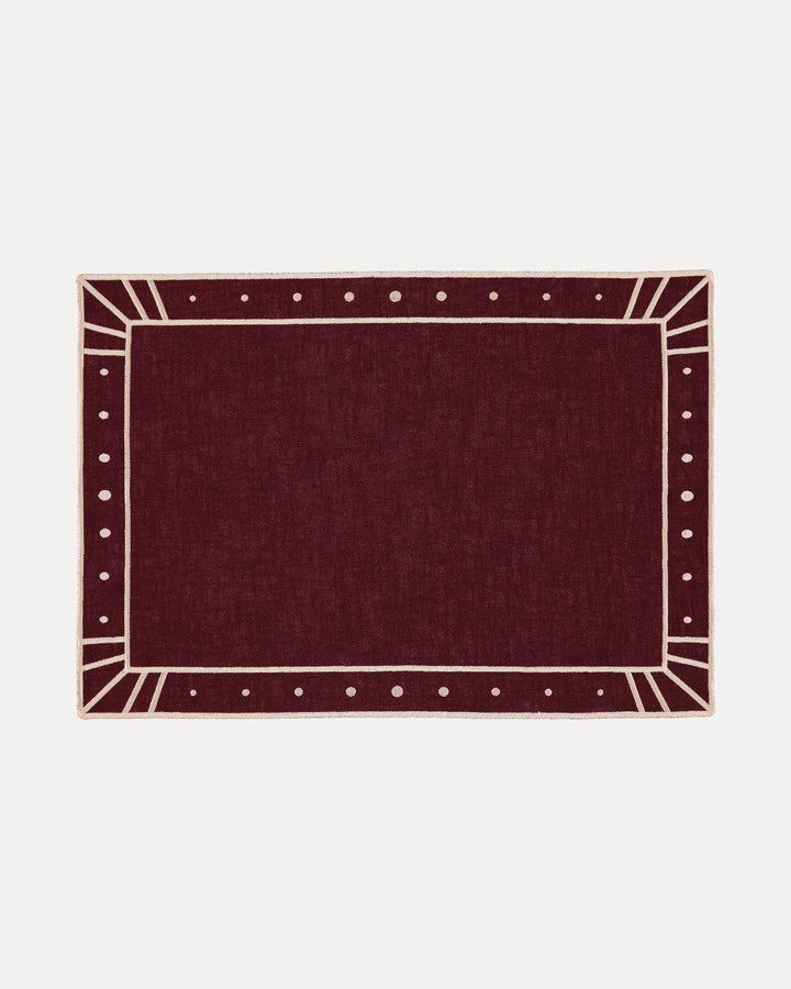 Set de Table Belle Nuit, Bordeaux et saumon