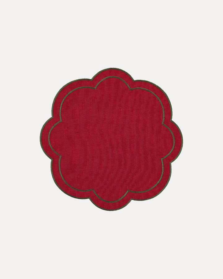 Set de table Dália, Bordeaux et vert