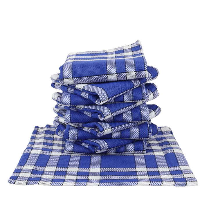 Lot de serviettes de table carreaux vichy normand bleu NELLY