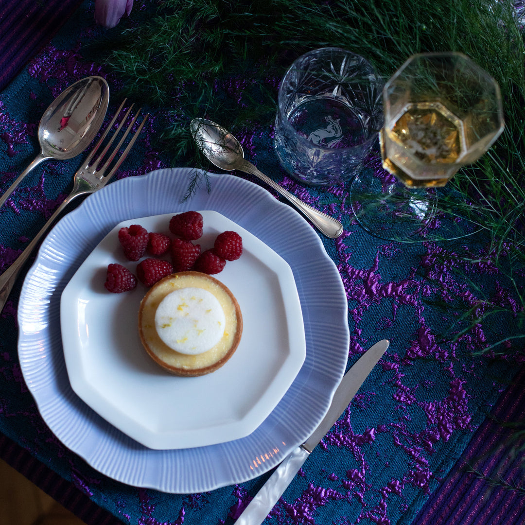 Set de table motif fleuri bleu électrique et violet Cosmic Bleu - Lot de 2