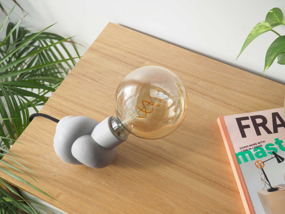 Lampe à poser béton et bois - Noeud Lampes Gone's